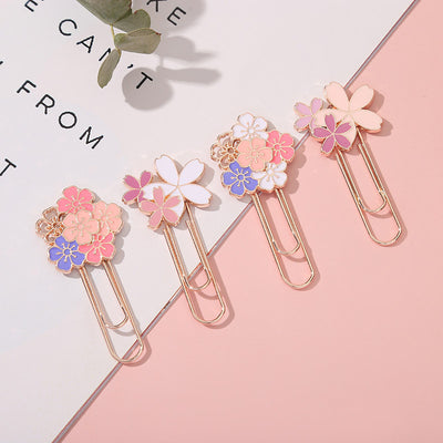 Cherry Blossom Paper Clip Bookmarks