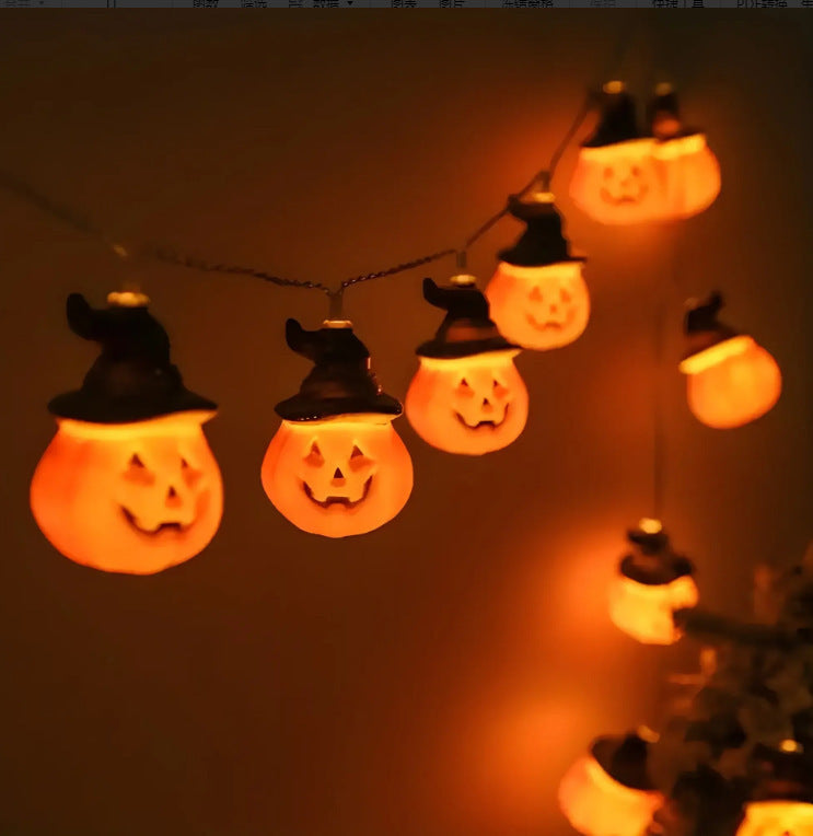 Cadena de luces con forma de calabaza para Halloween