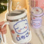 Stainless Steel Mug Coffee Tea Plastic With Lid Straw Cup For Students