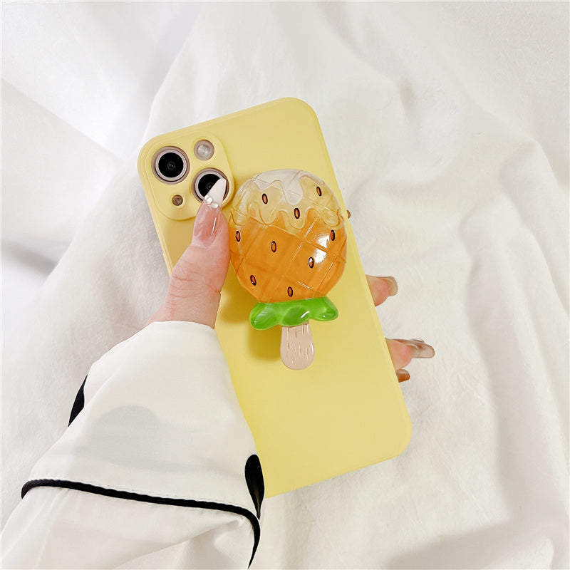 Funda para teléfono con forma de helado de piña de verano