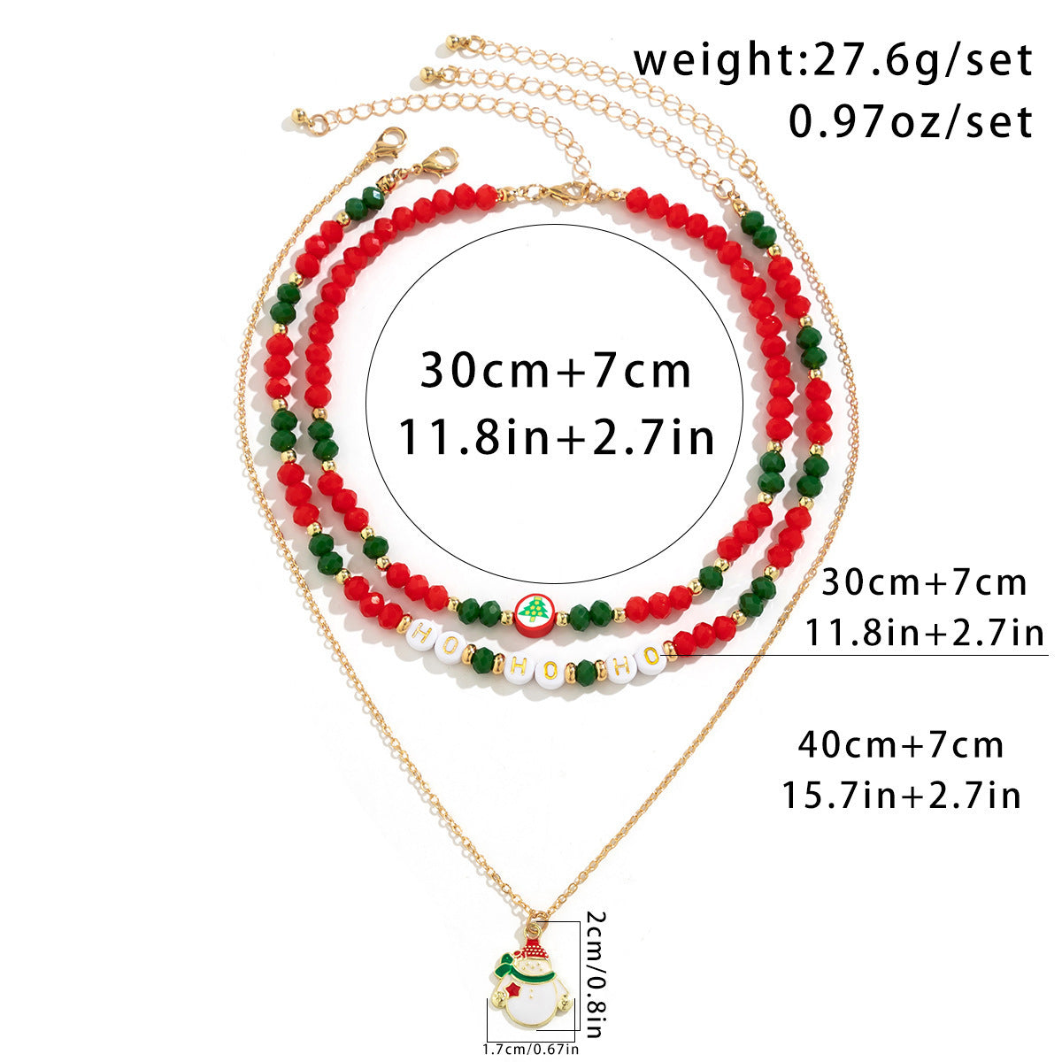 Beaded Women's Christmas Necklace