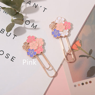 Cherry Blossom Paper Clip Bookmarks