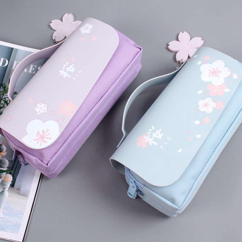 Cherry Blossom Double Zipper Case