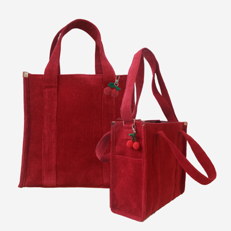 Cherry Corduroy Bag