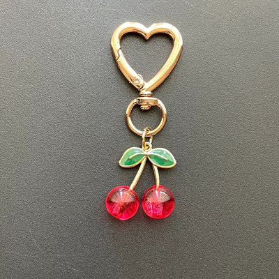 Exquisite Cherry Heart Keychain