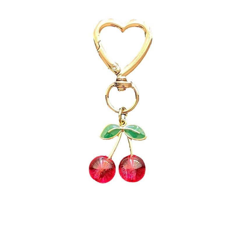 Exquisite Cherry Heart Keychain