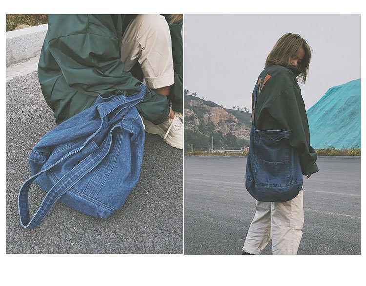 Denim Large Tote Bag