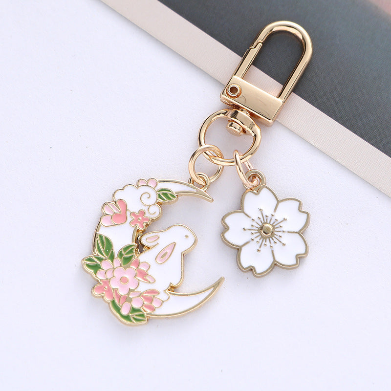 Spring Moon Rabbit Keychain